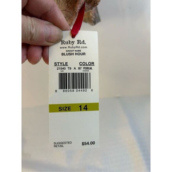 Ruby Rd shirt top pink blush rayon blend button top jacket silver thread new $54 - Picture 10 of 11